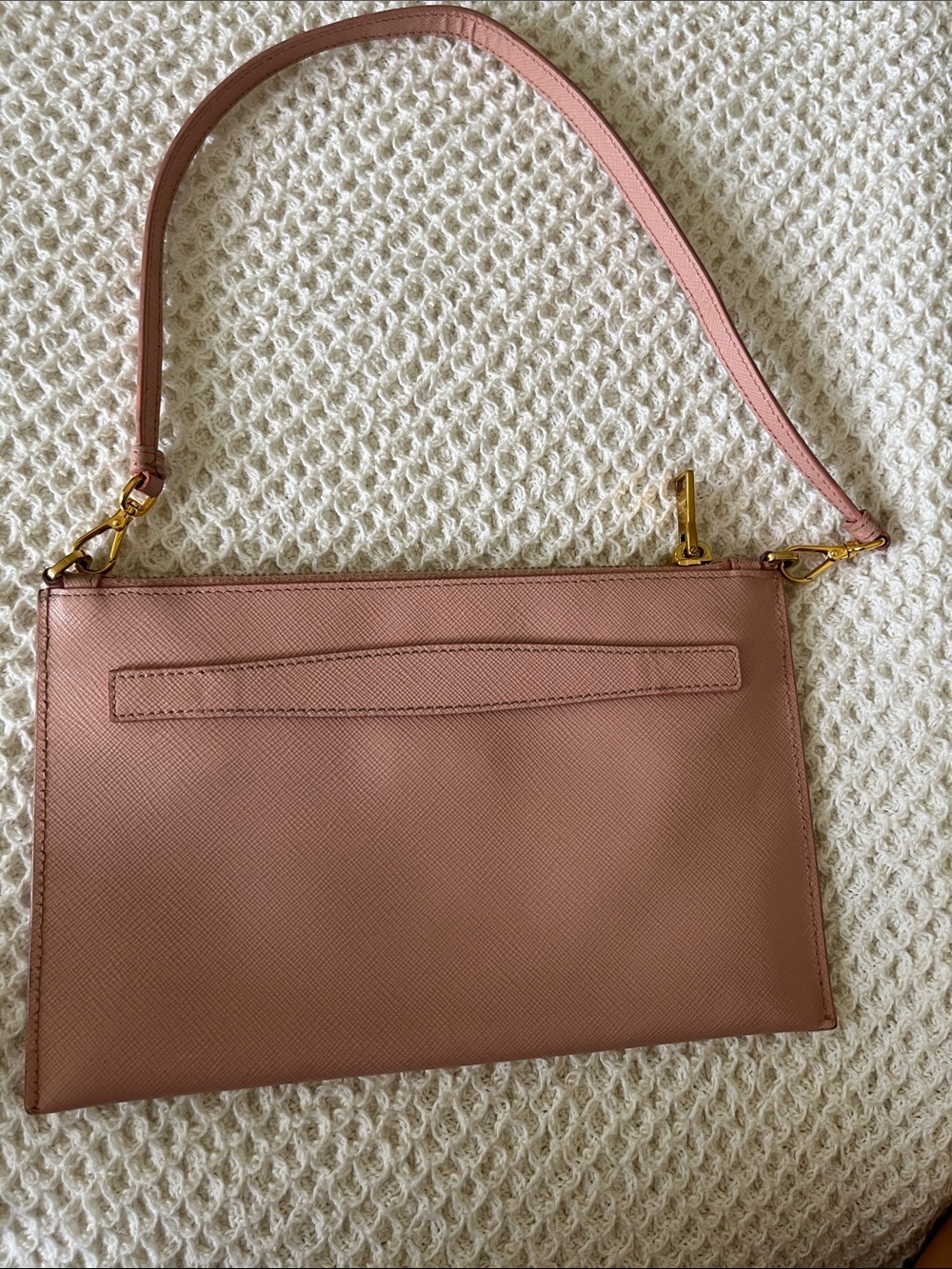 PRADA Rose Saffiano Small Flat Pouch - Picture 4 of 9